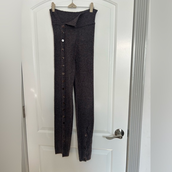 Ruve Imalona Knit Stretchy Button Up Skinny Pants In Purple Gray Size S - Picture 6 of 13